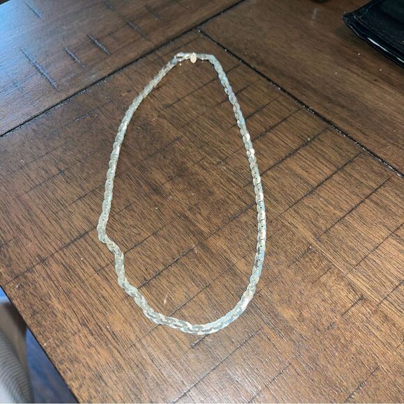 Vintage Jewelry - 18” LONG SILVER TWISTED ITALY STAMP 950 NECKLACE STERLING HERRINGBONE MILOR RARE